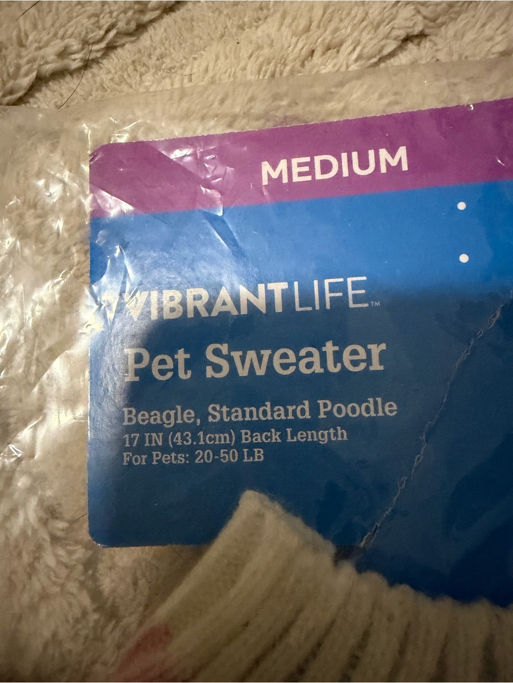 Vibrant Life Pink Bow Knit Dog Sweater NWT Medium 20–50 lb Button Front - Picture 3 of 6